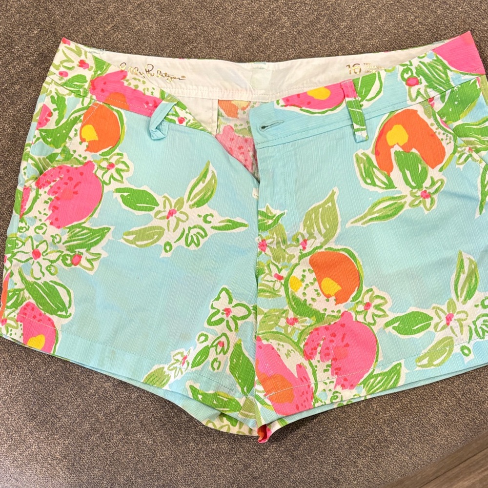 Lilly Pulitzer Women's Tropical Floral Shorts - Aqua and Pink